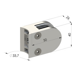 Svorka na trubku ø 33,7 mm, sklo 6 - 10,76 mm, AISI 304 Svorka na trubku ø 33,7 mm, sklo 6 - 10,76 mm, AISI 304